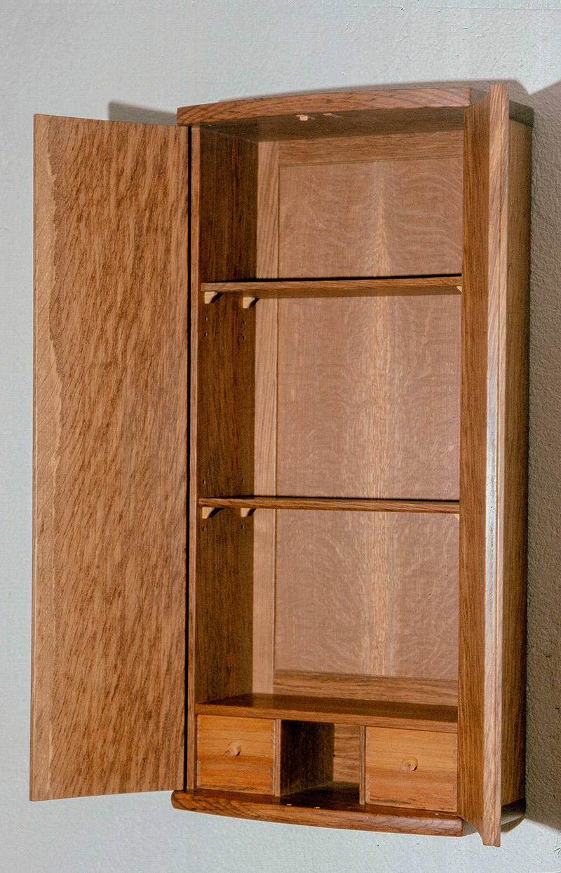Brown Oak Wall Cabinet